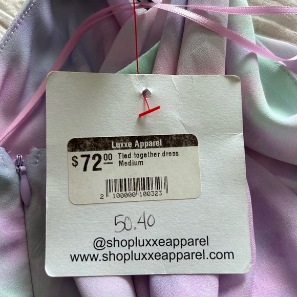 Tie Dye Together Maxi Dress Size M Pastels Chiffon One-Shoulder Ruched Waist - Picture 4 of 6